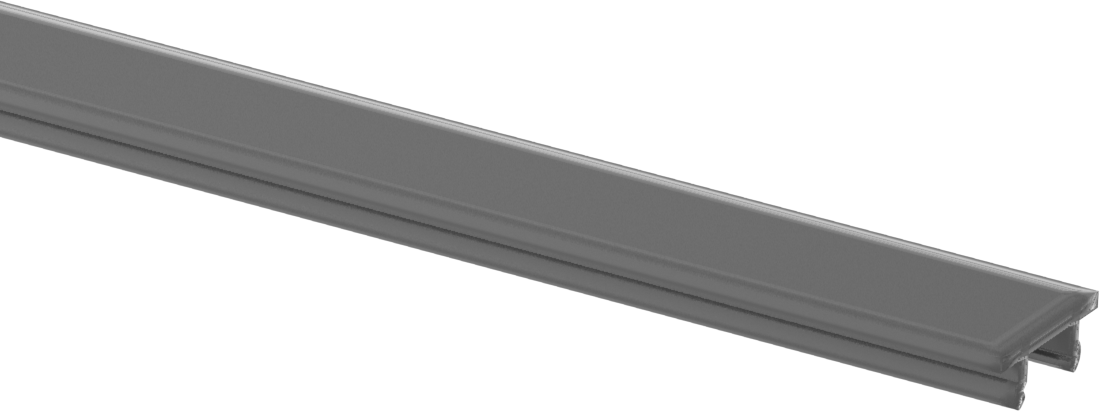 Strut Kanal Kapağı, 5 Fit Uzunluk, Gri Plastik, 13/16" Genişlikte Kanal için