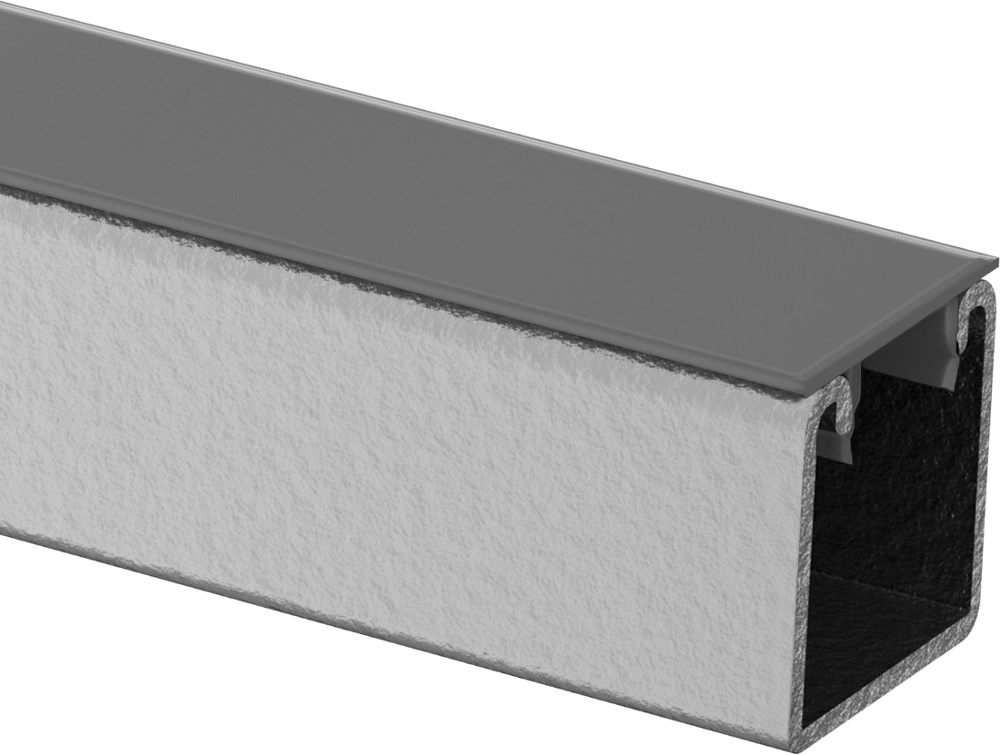 Strut Kanal Kapağı, 5 Fit Uzunluk, Gri Plastik, 1-5/8" Genişlik Kanal için