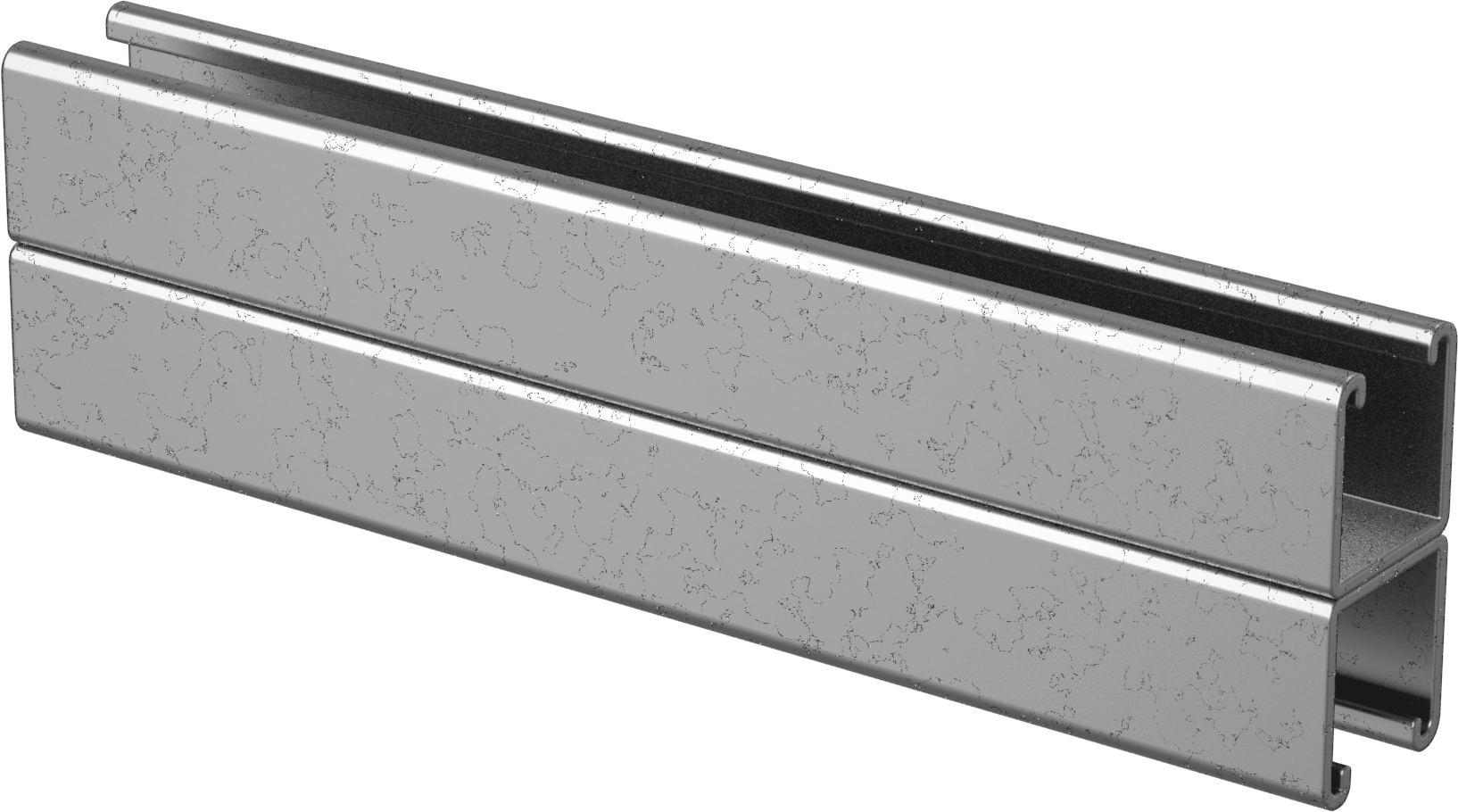 Sırt Sırta İstiflenmiş Dikme Kanalı, Yivli Delik, Galvanizli Çelik, 1-5/8" Yükseklik
