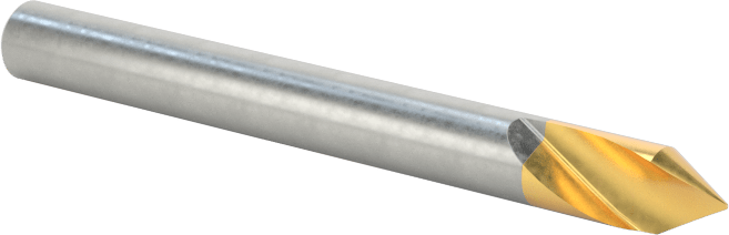 Titanyum Nitrür Kaplı Yüksek Hızlı Çelik Havşa, Torna Merkezleri için, 1 Yiv, 1/8" Gövde Çapı