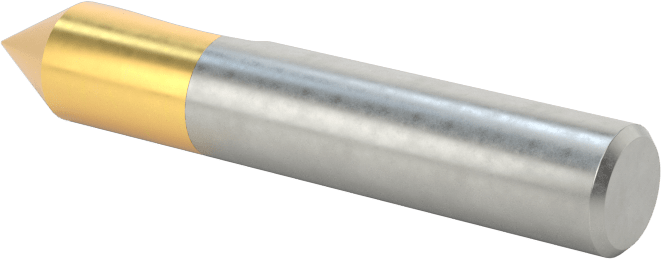 Titanyum Nitrür Kaplı Yüksek Hızlı Çelik Havşa, Torna Merkezleri için, 1 Yiv, 1/4" Gövde Çapı