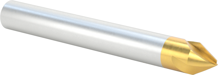 Titanyum Nitrür Kaplı Yüksek Hızlı Çelik Havşa, Torna Merkezleri için, 3 Oluk, 1/4" Gövde Çapı