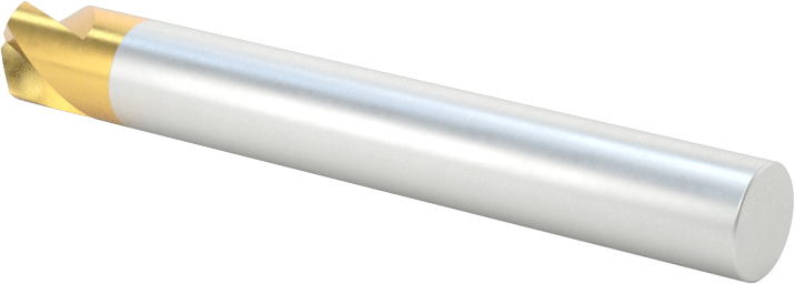 Titanyum Nitrür Kaplı Yüksek Hızlı Çelik Havşa, Perçinler için, 100 Derece, 3 Yiv, 1/4" Gövde Çapı