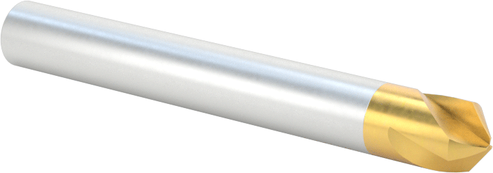 Titanyum Nitrür Kaplı Yüksek Hızlı Çelik Havşa, Perçinler için, 100 Derece, 3 Yiv, 1/4" Gövde Çapı