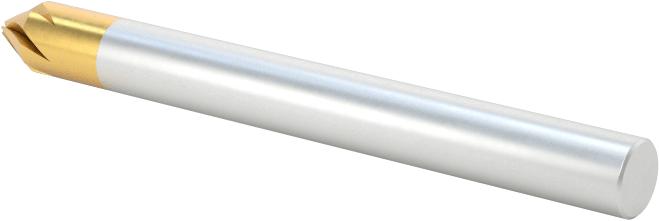 Titanyum Nitrür Kaplı Yüksek Hızlı Çelik Havşa, Torna Merkezleri için, 6 Yiv, 1/8" Gövde Çapı
