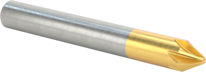 TiN Kaplamalı Kobalt Çelik Havşa, Torna Merkezleri için, 60 Derece, 6 Yiv, 1/4" Gövde Çapı