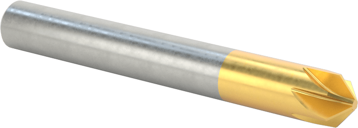 TiN Kaplamalı Kobalt Çelik Havşa, Perçinler için, 100 Derece, 6 Yiv, 1/4" Gövde