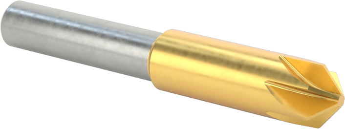 TiN Kaplamalı Kobalt Çelik Havşa, Perçinler için, 100 Derece, 6 Yiv, 5/16" Gövde