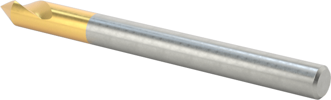 TiN Kaplamalı Kobalt Çelik Havşa, Torna Merkezleri için, 60 Derece, 1 Yiv, 1/8" Gövde Çapı