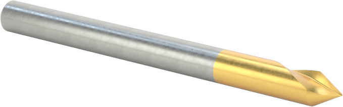 TiN Kaplamalı Kobalt Çelik Havşa, Torna Merkezleri için, 60 Derece, 1 Yiv, 1/8" Gövde Çapı