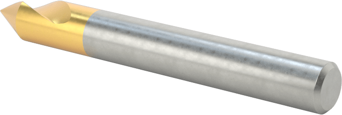 TiN Kaplamalı Kobalt Çelik Havşa, Torna Merkezleri için, 60 Derece, 1 Yiv, 3/16" Gövde Çapı