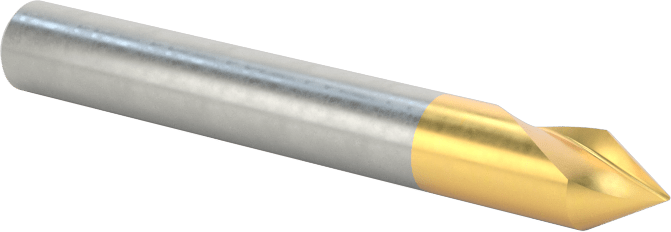 TiN Kaplamalı Kobalt Çelik Havşa, Torna Merkezleri için, 60 Derece, 1 Yiv, 3/16" Gövde Çapı