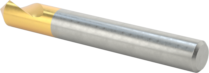 TiN Kaplamalı Kobalt Çelik Havşa, 82 Derece Açı, 1 Yiv, 1/4" Gövde Çapı