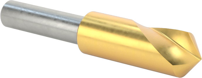 TiN Kaplamalı Kobalt Çelik Havşa, Perçinler için, 100 Derece, 1 Yiv, 3/8" Gövde
