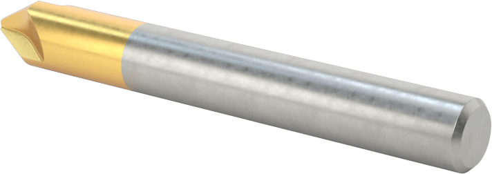 TiN Kaplamalı Kobalt Çelik Havşa, Torna Merkezleri için, 60 Derece, 3 Oluk, 1/4" Gövde Çapı