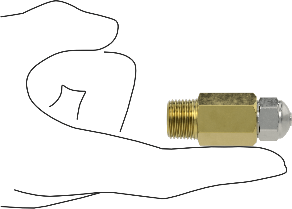 Tam Koni Damlamayan Sisleme Nozulu, 303 Paslanmaz Çelik, 3/8 NPT Erkek, 0.59 gph @ 100 PSI