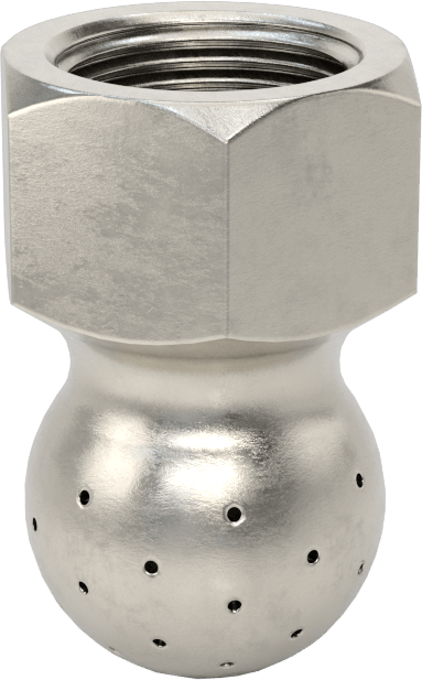 Tank Yıkama Nozulu, 303 Paslanmaz Çelik, 1/2 NPT Dişi, 20 PSI'da 6 gpm