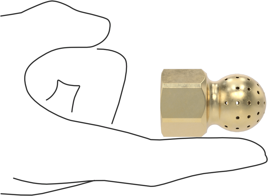 Tank Yıkama Nozulu, Pirinç, 1/2 NPT Dişi, 20 PSI'da 13 gpm