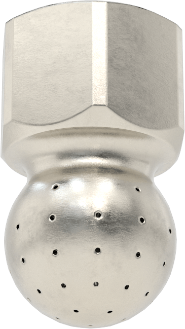 Tank Yıkama Nozulu, 303 Paslanmaz Çelik, 1/2 NPT Dişi, 20 PSI'da 4 gpm