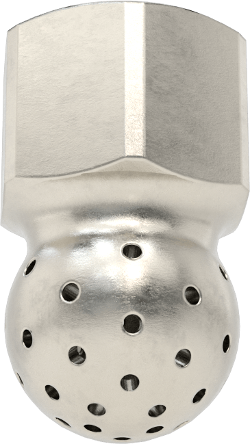 Tank Yıkama Nozulu, 303 Paslanmaz Çelik, 1/2 NPT Dişi, 20 PSI'da 20 gpm