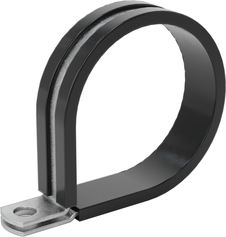 Titreşim Sönümleyici Döngü Kelepçesi, Galvanizli Çelik, EPDM Yastık, 2" ID, 4" Uzunluk