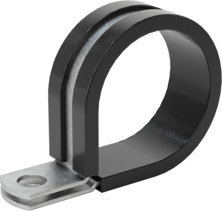 Titreşim Sönümleyici Döngü Kelepçesi, Galvanizli Çelik, EPDM Yastık, 1-1/4" ID, 2-3/4" Uzunluk