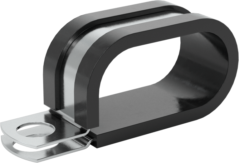 Titreşim Sönümleyici Döngü Kelepçesi, Çok Satırlı, EPDM Yastıklı Çinko Kaplı Çelik, 7/8" ID