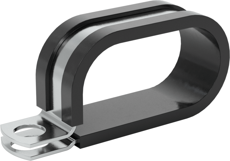 Titreşim Sönümleyici Döngü Kelepçesi, Çok Satırlı, EPDM Yastıklı Çinko Kaplı Çelik, 1-1/8" ID