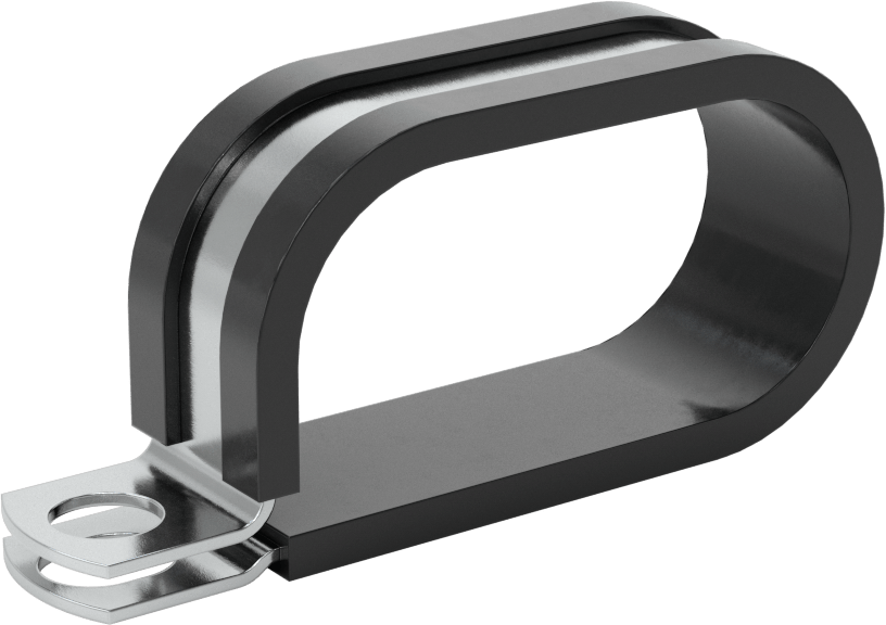 Titreşim Sönümleyici Döngü Kelepçesi, Çok Satırlı, EPDM Yastıklı Çinko Kaplı Çelik, 1-1/4" ID