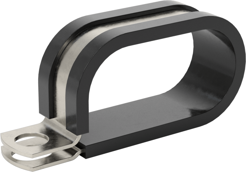 Titreşim Sönümleyici Döngü Kelepçesi, Çok Satırlı, 321 Paslanmaz Çelik, EPDM Yastıklı, 1-1/8" ID