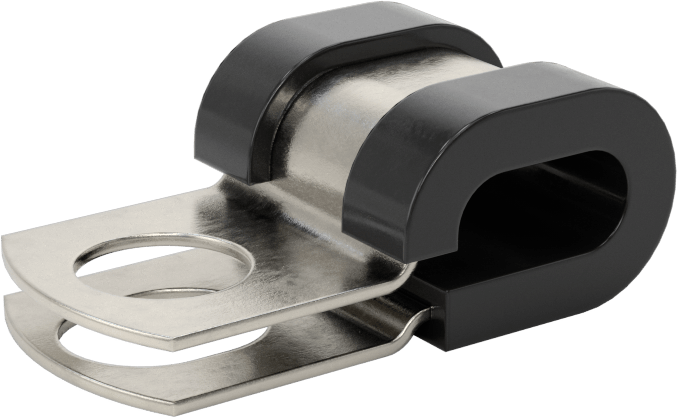 Titreşim Sönümleyici Döngü Kelepçesi, Çok Satırlı, 321 Paslanmaz Çelik, EPDM Yastıklı, 1/4" ID