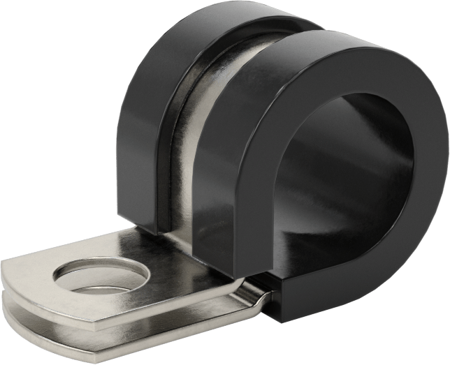 Titreşim Sönümleyici Döngü Kelepçesi, EPDM Yastıklı 304 Paslanmaz Çelik, 1/2" ID