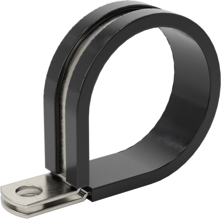 Titreşim Sönümleyici Döngü Kelepçesi, EPDM Yastıklı 304 Paslanmaz Çelik, 1-1/2" ID