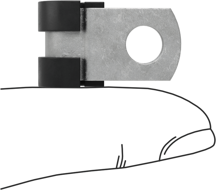 Titreşim Sönümleyici Döngü Kelepçesi, Galvanizli Çelik, EPDM Yastık, 3/16" ID, 1" Uzunluk