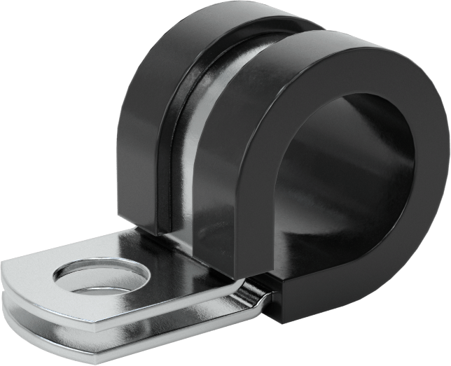 Titreşim Sönümleyici Döngü Kelepçesi, Çinko Kaplı Çelik, EPDM Yastık, 1/2" ID, 1-5/16" Uzunluk