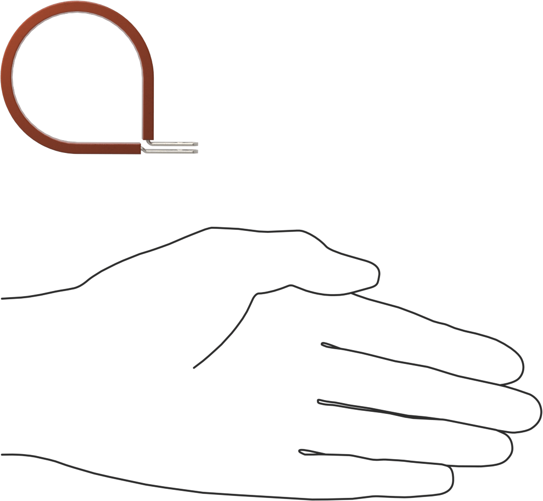 Titreşim Sönümleyici Döngü Kelepçesi, Silikon Kauçuk Yastıklı 304 Paslanmaz Çelik, 1-3/4" ID