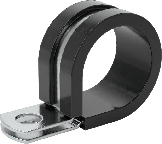 Titreşim Sönümleyici Döngü Kelepçesi, Çinko Kaplı Çelik, EPDM Yastık, 7/8" ID, 1-3/4" Uzunluk