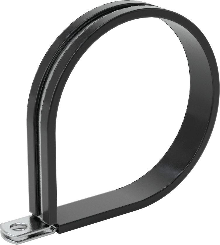 Titreşim Sönümleyici Döngü Kelepçesi, Çinko Kaplı Çelik, EPDM Yastık, 3" ID, 3-7/8" Uzunluk