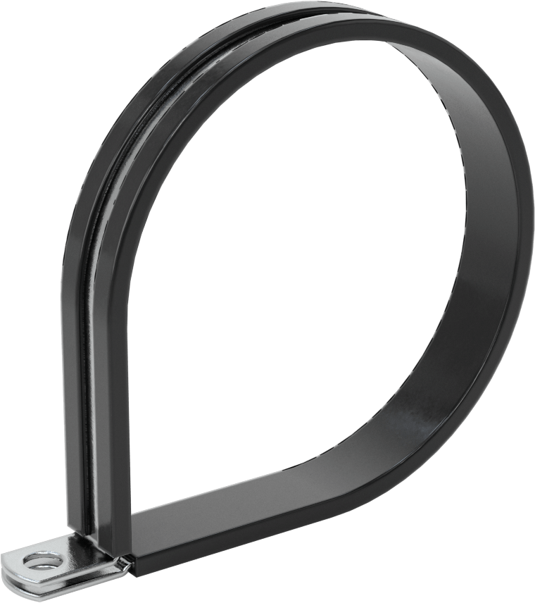 Titreşim Sönümleyici Döngü Kelepçesi, Çinko Kaplı Çelik, EPDM Yastık, 3-1/4" ID, 4-1/8" Uzunluk