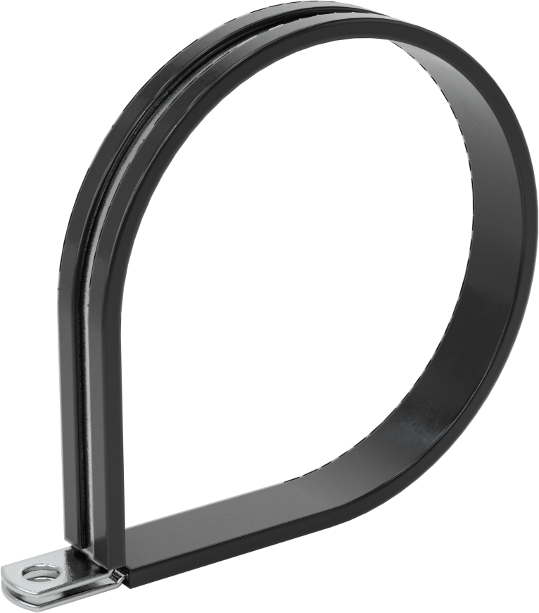 Titreşim Sönümleyici Döngü Kelepçesi, Çinko Kaplı Çelik, EPDM Yastık, 3-1/2" ID, 4-3/8" Uzunluk