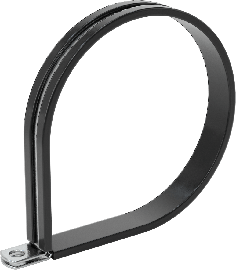 Titreşim Sönümleyici Döngü Kelepçesi, Çinko Kaplı Çelik, EPDM Yastık, 3-3/4" ID, 4-5/8" Uzunluk