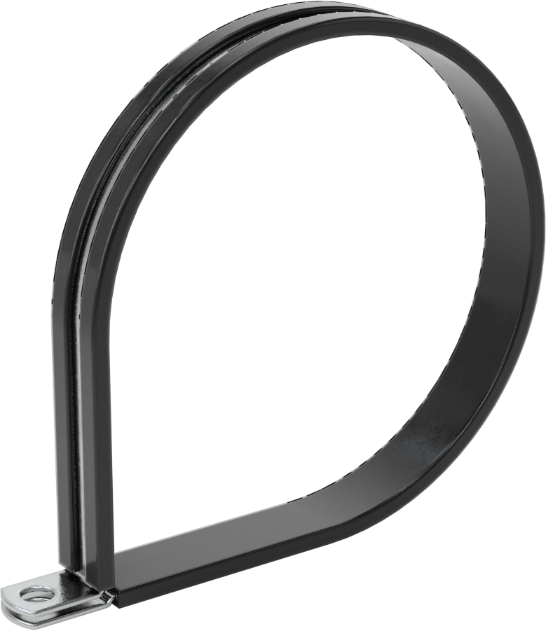 Titreşim Sönümleyici Döngü Kelepçesi, Çinko Kaplı Çelik, EPDM Yastık, 4" ID, 4-7/8" Uzunluk