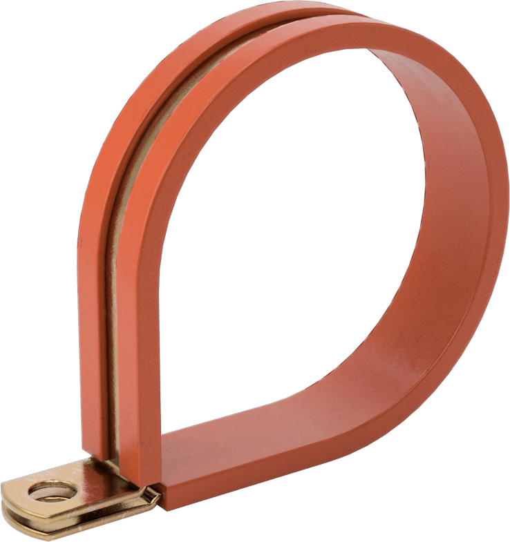 Titreşim Sönümleyici Döngü Kelepçesi, Çinko Kaplı Çelik, Silikon Yastık, 2-1/4" ID, 3-1/8" Uzunluk