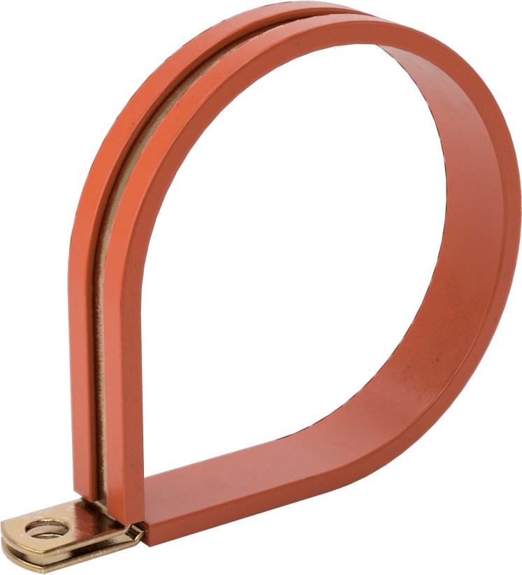 Titreşim Sönümleyici Döngü Kelepçesi, Çinko Kaplı Çelik, Silikon Yastık, 2-3/4" ID, 3-5/8" Uzunluk
