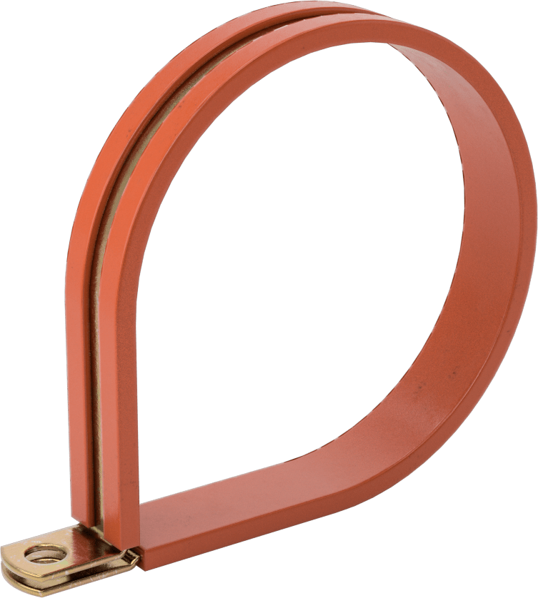 Titreşim Sönümleyici Döngü Kelepçesi, Çinko Kaplı Çelik, Silikon Yastık, 3" ID, 3-7/8" Uzunluk