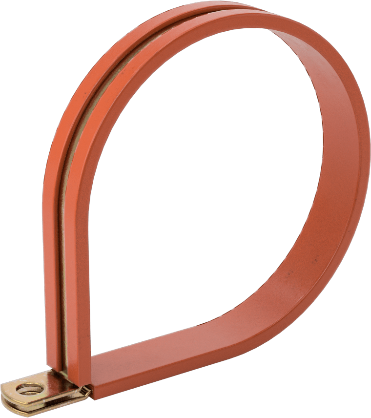 Titreşim Sönümleyici Döngü Kelepçesi, Çinko Kaplı Çelik, Silikon Yastık, 3-1/4" ID, 4-1/8" Uzunluk