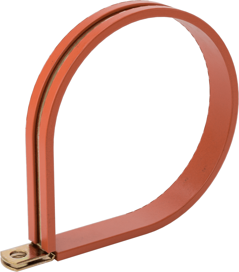 Titreşim Sönümleyici Döngü Kelepçesi, Çinko Kaplı Çelik, Silikon Yastık, 3-1/2" ID, 4-3/8" Uzunluk