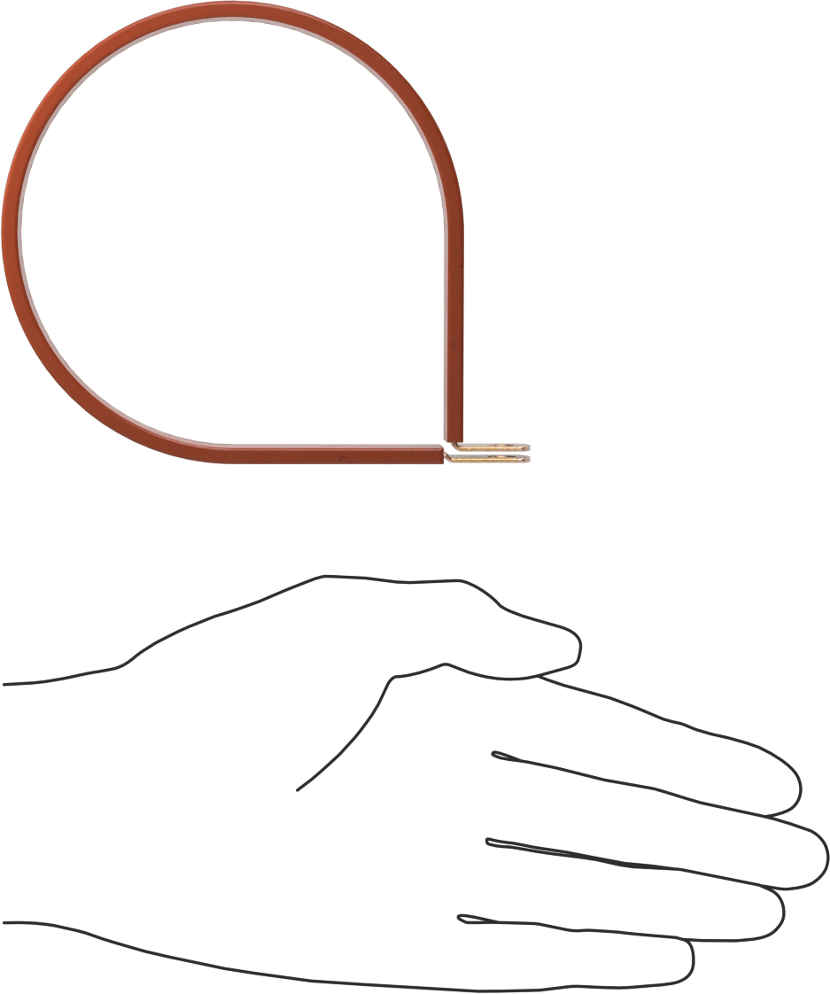 Titreşim Sönümleyici Döngü Kelepçesi, Çinko Kaplı Çelik, Silikon Yastık, 3-3/4" ID, 4-5/8" Uzunluk