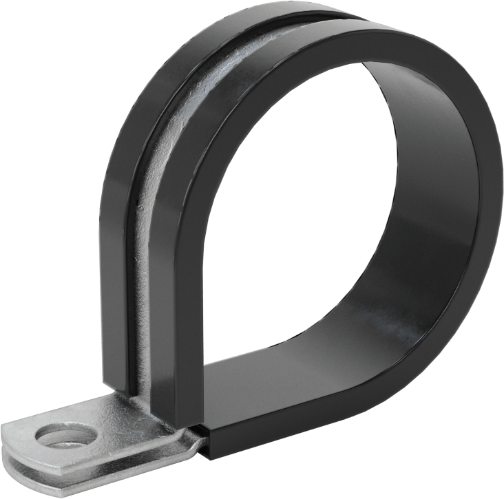 Titreşim Sönümleyici Döngü Kelepçesi, Galvanizli Çelik, EPDM Yastık, 1-1/2" ID, 3-1/16 inç Uzunluk