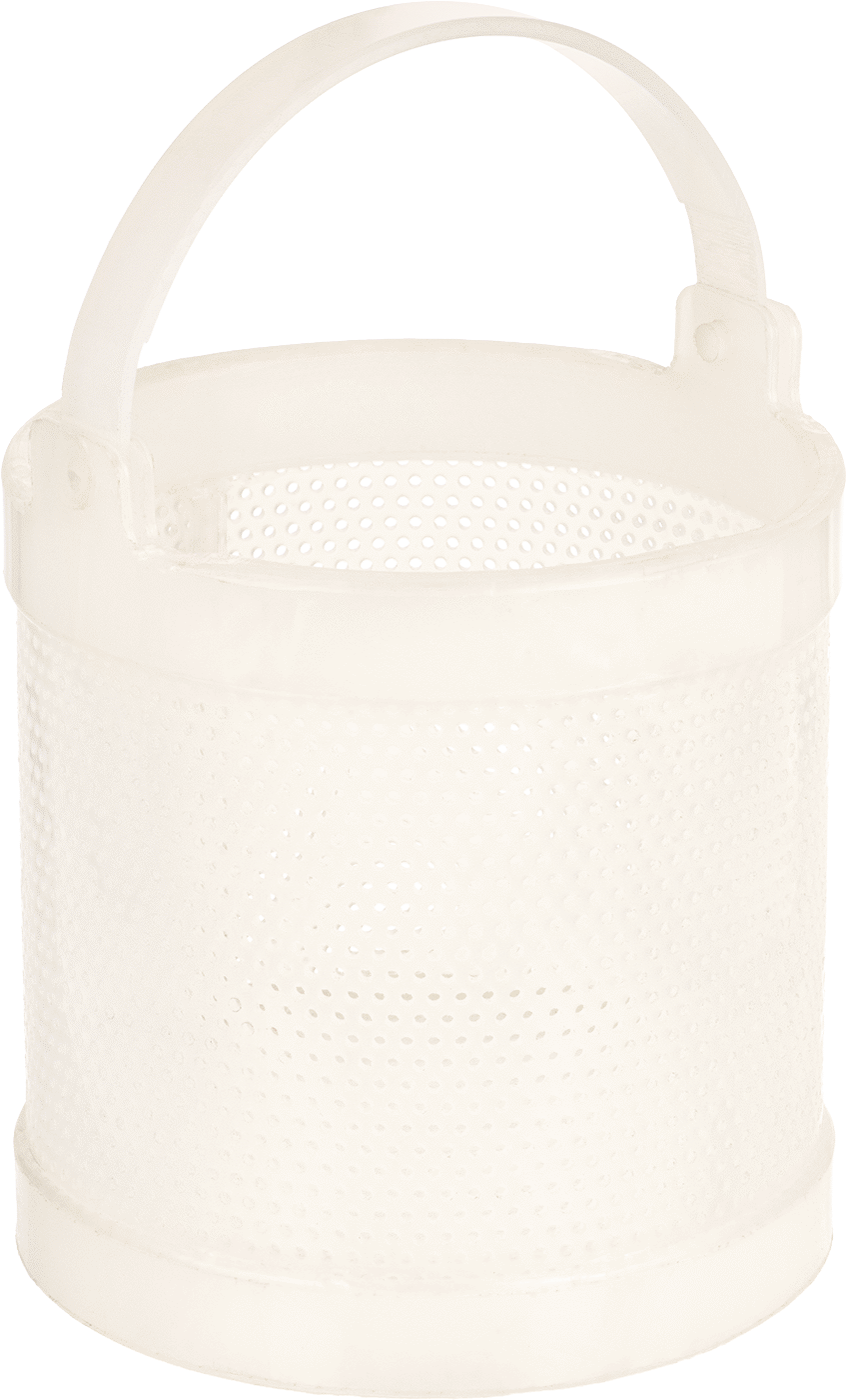 Asit Dirençli Plastik Yuvarlak Parça Sepeti, 8" Çap, 1/8" Çaplı Ağ Açıklığı